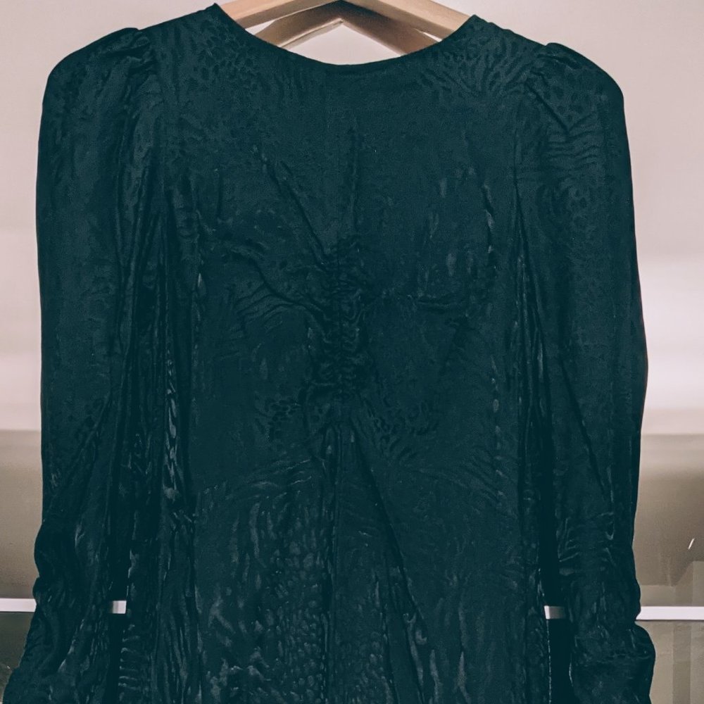 dark green satin maxi dress